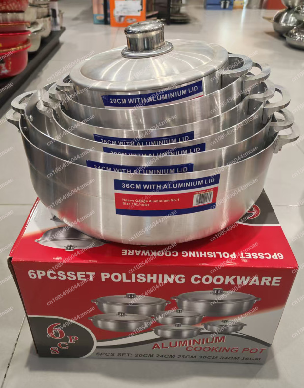 Home Cooking Cookbook - 6종 알루미늄 냄비 세트, 두꺼운 재질의