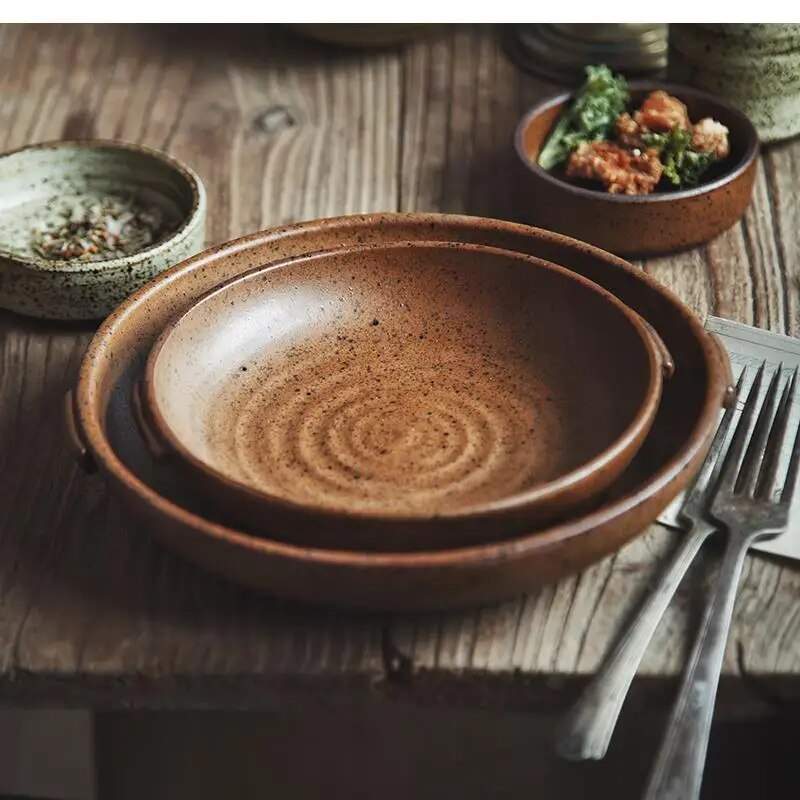 일본 수제 석기 식기 접시와 그릇 레트로 세라믹 디너  - Home Cooking In Japanese 리뷰 및 가격
