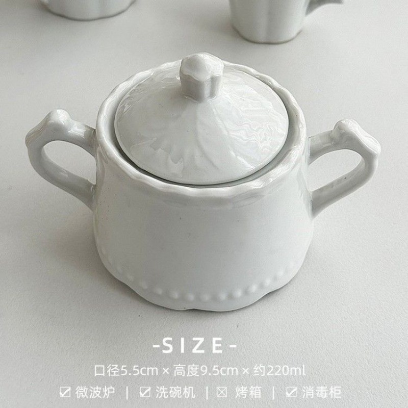 프랑스 레트로 꽃봉오리 세라믹 찻주전자 차가운 흰색 진 - Home Cooking Delivery 리뷰 및 가격