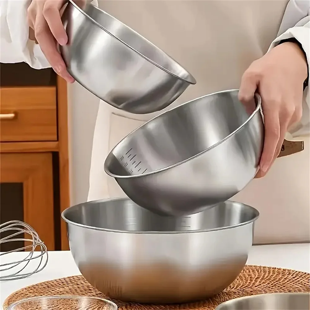 1-3개 스테인리스 스틸 볼 세트(계량 눈금 포함) - - Home Cooking Food 리뷰 및 가격