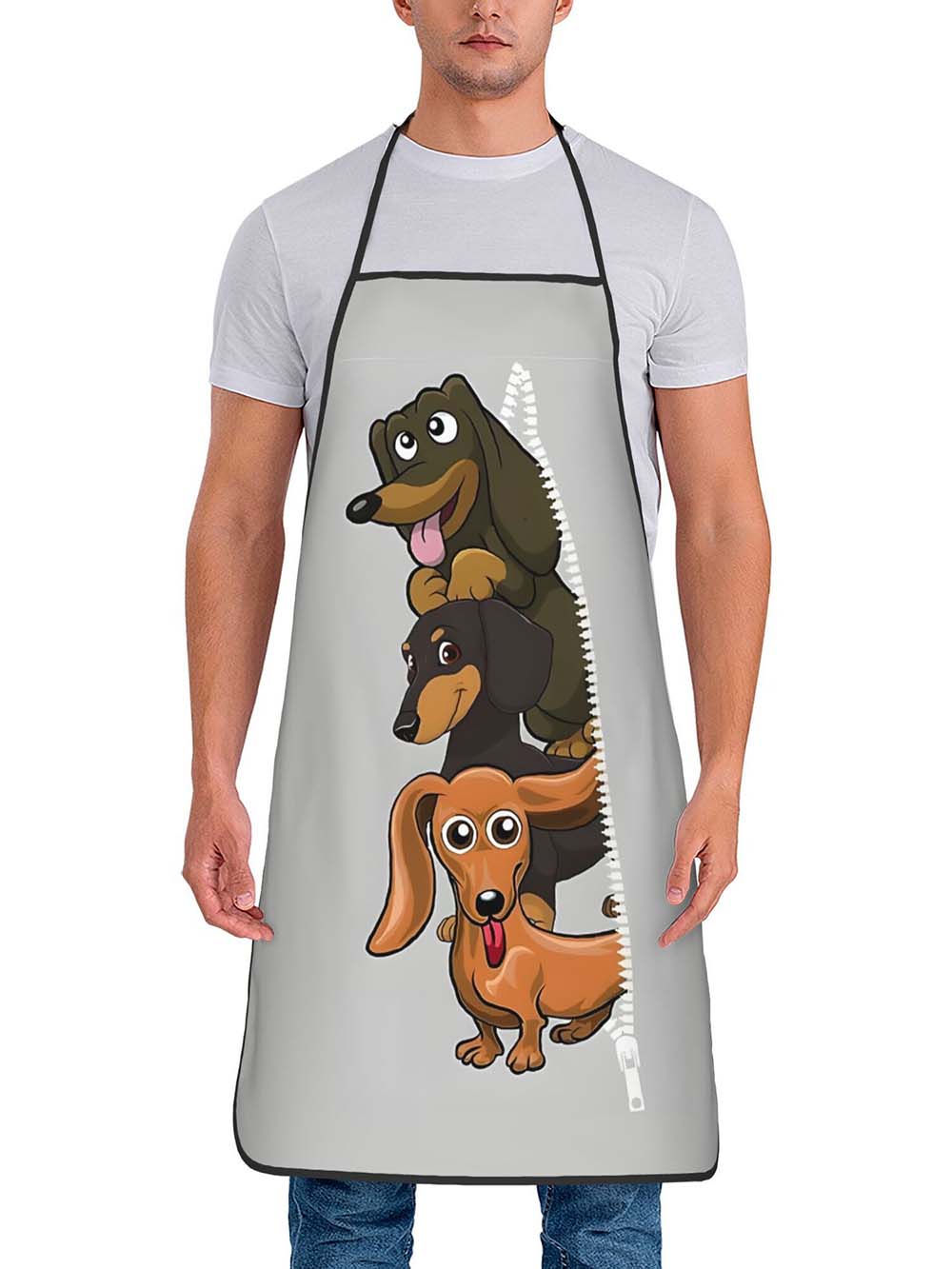 1pc 귀여운 만화 닥스훈트 개 프린트 주방 앞치마,  - Home Cooking Dog Food 리뷰 및 가격