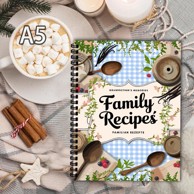 A5 레시피북, 블루 그리드, 바인 디자인, 홈 쿠킹  - Home Cooking Cookbook 리뷰 및 가격